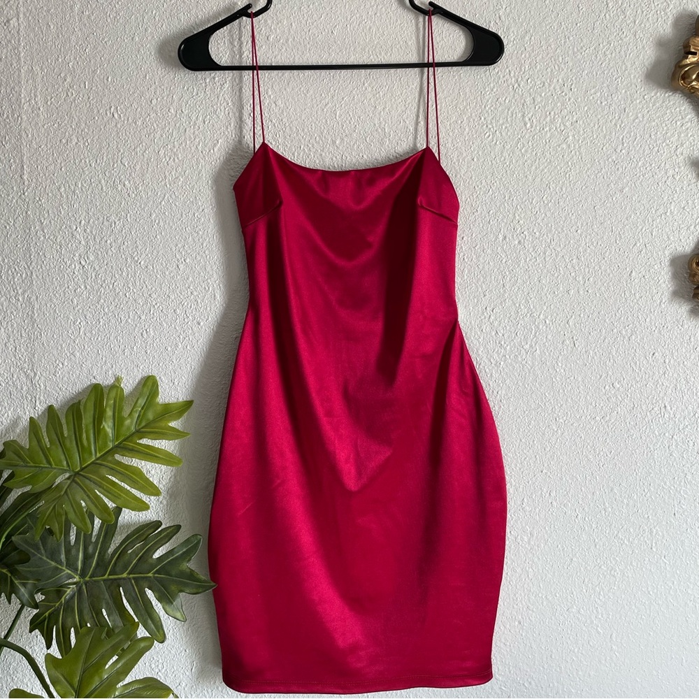 Backless red going out dress